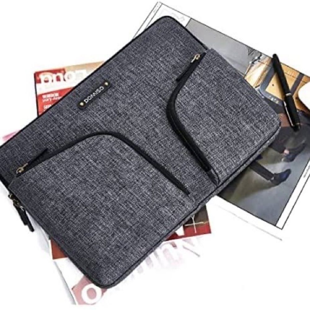 DOMISO Waterproof Laptop Sleeve Canvas with Back Handle Case Bag Slim EUC